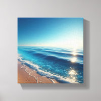 Vibrant Turquoise Ocean Waves with Golden Sand