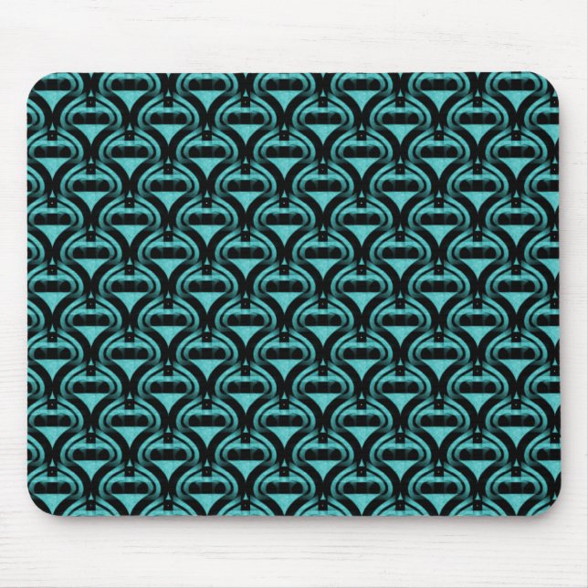 Vibrant Turquoise Retro Cool Mousepad (Front)