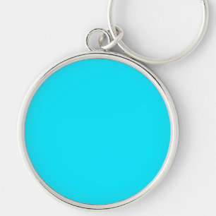 Vibrant Turquoise Sky Blue Colour Customise This Key Ring