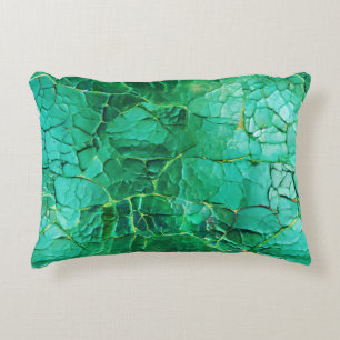 Vibrant Turquoise Textured Pattern Decorative Cushion