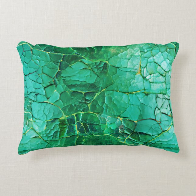 Vibrant Turquoise  Textured Pattern Decorative Cushion (Front)