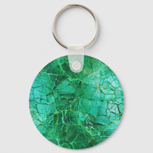 Vibrant Turquoise Textured Pattern Key Ring