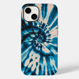 Vibrant Turquoise White Tie Dye Case-Mate iPhone 14 Case