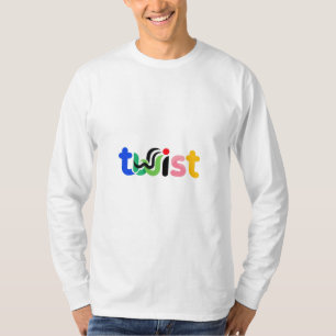 Vibrant Twist Typography Art T-Shirt