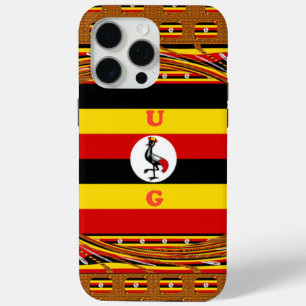 Vibrant Uganda Flag-Inspired Art iPhone 15 Pro Max Case