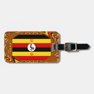 Vibrant Uganda Flag-Inspired Art Luggage Tag