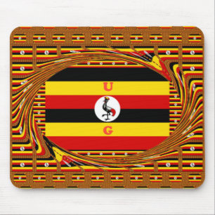 Vibrant Uganda Flag-Inspired Art Mouse Mat