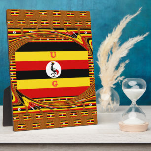 Vibrant Uganda Flag-Inspired Art Plaque