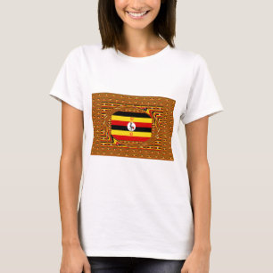 Vibrant Uganda Flag-Inspired Art T-Shirt