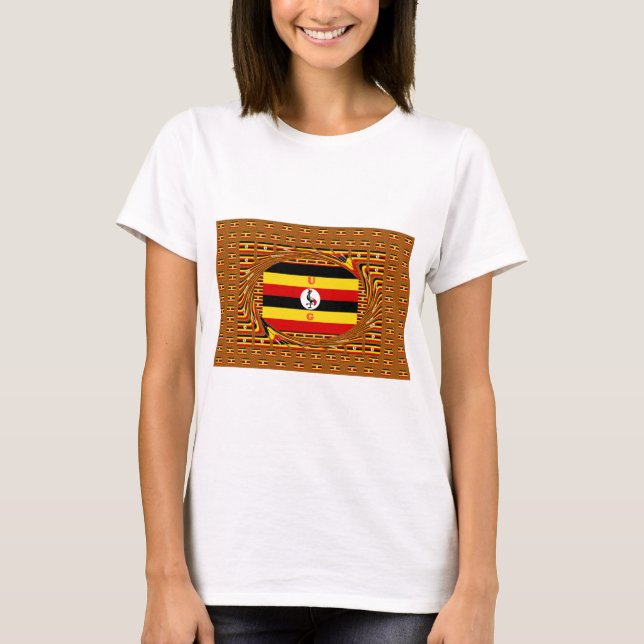 Vibrant Uganda Flag-Inspired Art T-Shirt (Front)