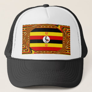Vibrant Uganda Flag-Inspired Art Trucker Hat