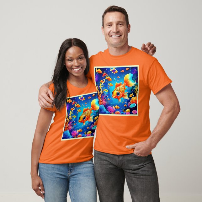 Vibrant Underwater Fish World Design T-Shirt (Unisex)