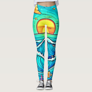 Vibrant Underwater Sunset Leggings