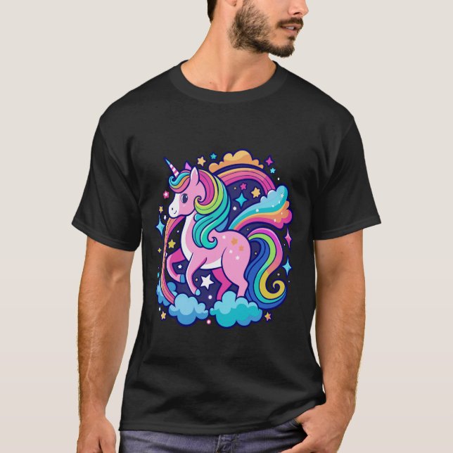 Vibrant Unicorn Fantasy T-Shirt (Front)