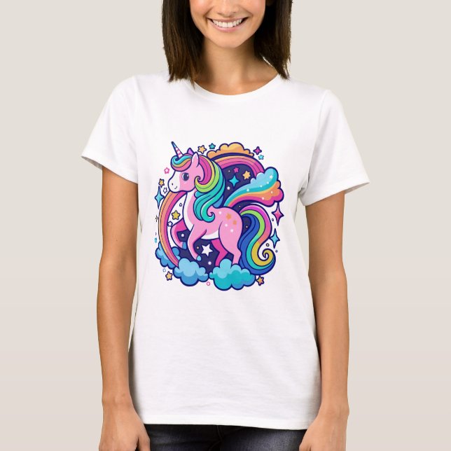Vibrant Unicorn Fantasy T-Shirt (Front)