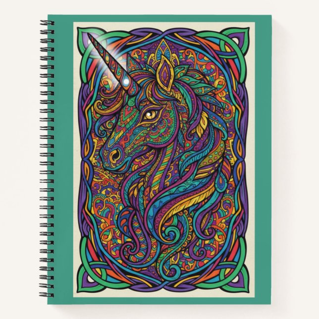 Vibrant Unicorn Magical Zentangle Nooracle Journal (Front)