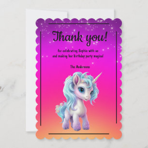 Vibrant Unicorn Thank You Card