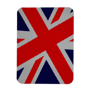 Vibrant Union Jack on Carbon Fibre Style Print Magnet