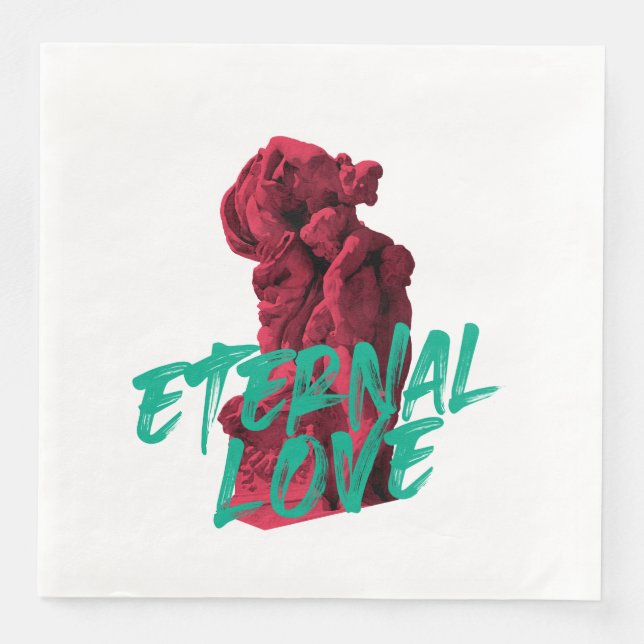 Vibrant, urban, trendy graphic design Eternal Love Napkin (Front)