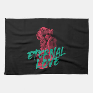 Vibrant, urban, trendy graphic design Eternal Love Tea Towel
