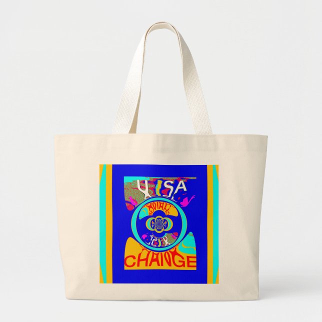 Vibrant USA Change: A Bold Statement Large Tote Bag (Front)