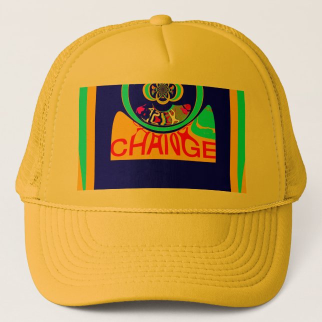 Vibrant USA Change: A Bold Statement Trucker Hat (Front)