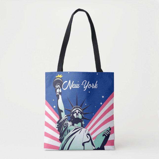 Vibrant USA Statue of Liberty New York NYC Tote Bag (Front)