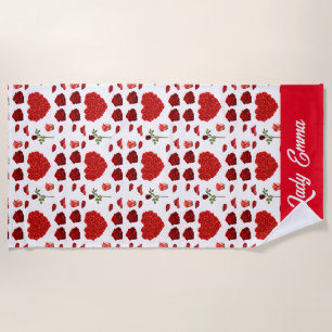vibrant valentine heart beach towel