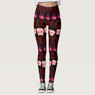 vibrant valentine heart  leggings