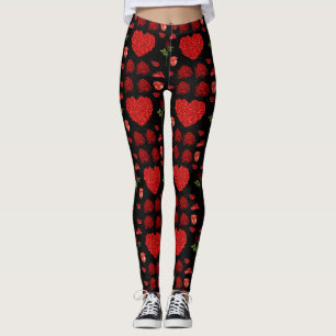 vibrant valentine heart  leggings