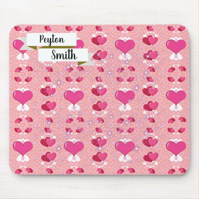 vibrant valentine heart  mouse mat (Front)
