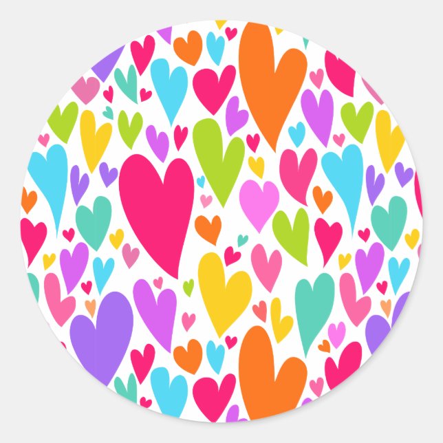 Vibrant Valentine's hearts Sticker (Front)