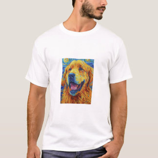 Vibrant Van Gogh Inspired Dog Uni-sex T-Shirt