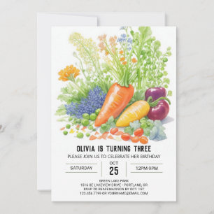 Vibrant Vegetables Garden Birthday Invitation