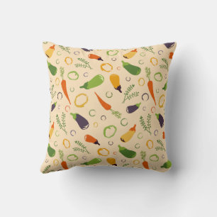 Vibrant Veggie Garden Pattern Cushion