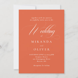 Vibrant Verona Sunset Script Wedding Invitation