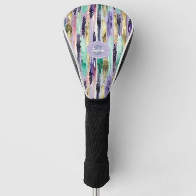 Vibrant Vertical Brushstroke Pattern (1) Golf Head Cover (Front)