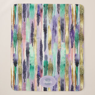 Vibrant Vertical Brushstroke Pattern (1) Sherpa Blanket