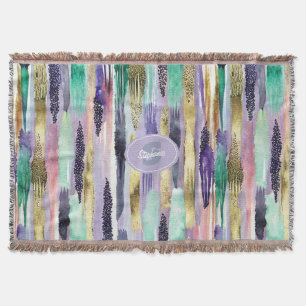 Vibrant Vertical Brushstroke Pattern (1) Throw Blanket