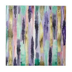 Vibrant Vertical Brushstroke Pattern (1) Tile