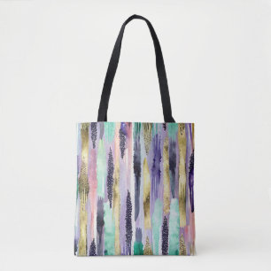 Vibrant Vertical Brushstroke Pattern (1) Tote Bag