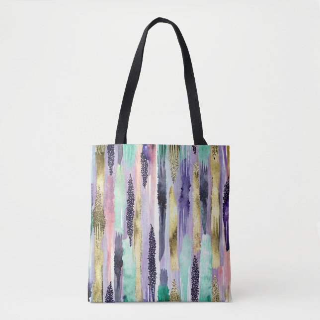 Vibrant Vertical Brushstroke Pattern (1) Tote Bag (Front)