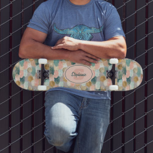 Vibrant Vertical Brushstroke Pattern (2) Skateboard