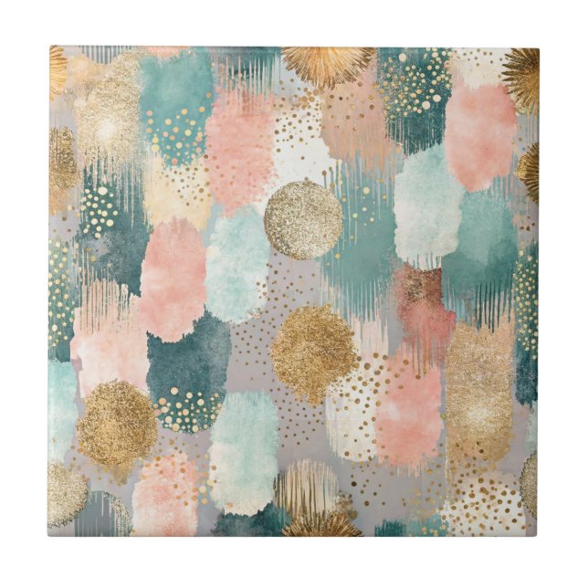 Vibrant Vertical Brushstroke Pattern (2) Tile (Front)