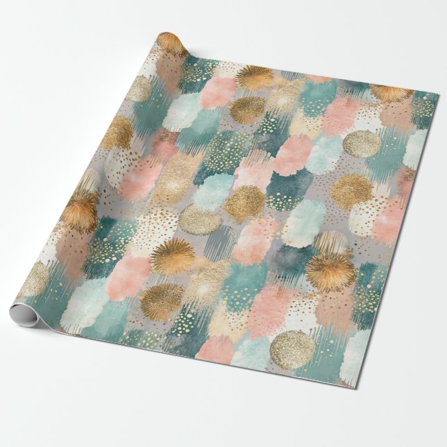 Vibrant Vertical Brushstroke Pattern (2) Wrapping Paper (Unrolled)