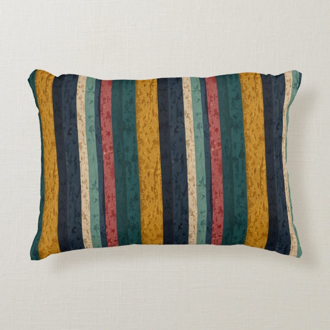 Vibrant Vertical Stripes Decorative Cushion (Front)