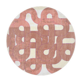 Vibrant Vintage: Abstract Colourful Lines Cutting Board