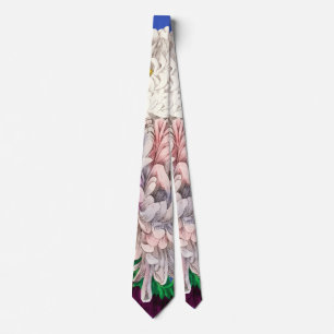 Vibrant Vintage Botanical Wildflower Bouquet Tie