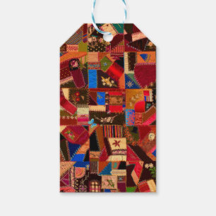 Vibrant Vintage Crazy Quilt Gift Tags