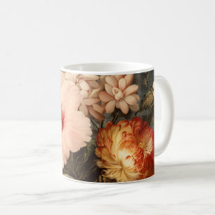 Vibrant Vintage Floral Arrangement Coffee Mug